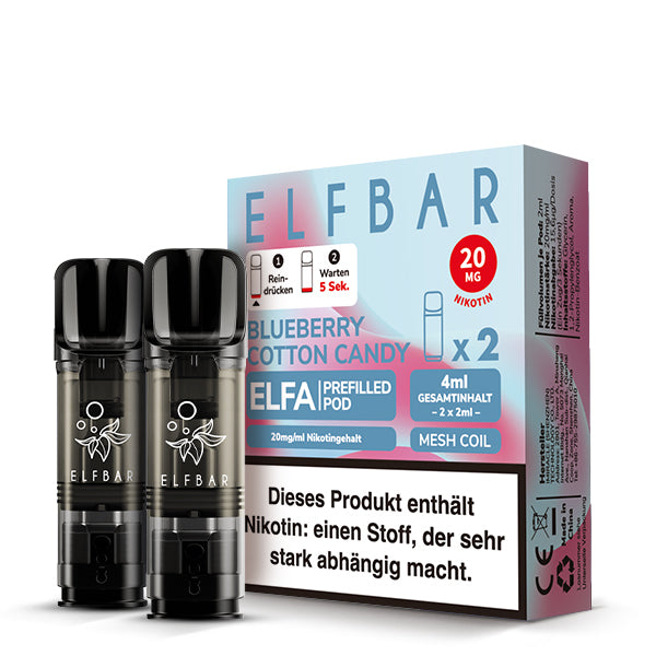 Elfbar Blueberry Cotton Candy 20 MG Nikotin 2 Stk.