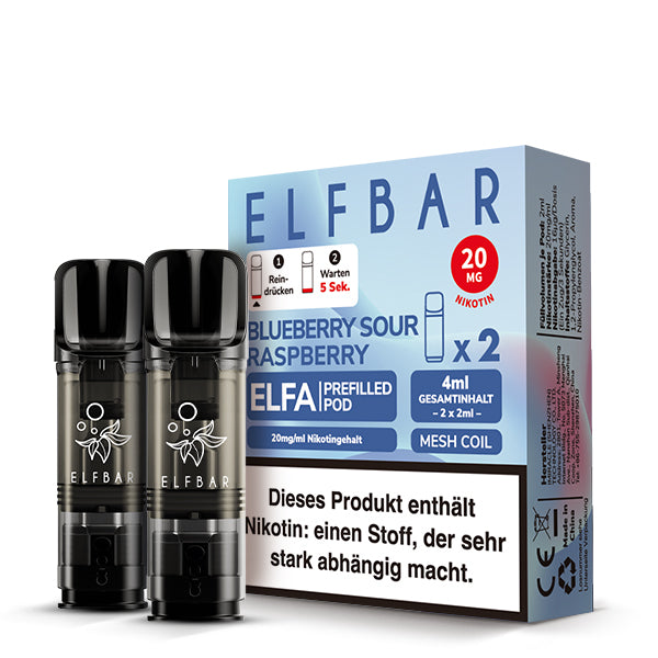Elfbar Blueberry Sour Raspberry  20 MG Nikotin 2 Stk.