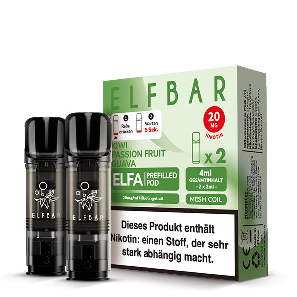 Elfbar Kiwi Passion Fruit Guava 20 MG Nikotin 2 Stk.