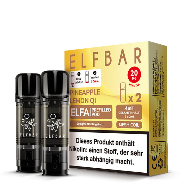 Elfbar Pineapple Lemon QI Pods  20 MG Nikotin 2 Stk.