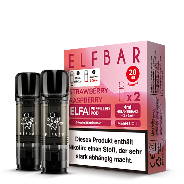 Elfbar Strawberry Raspberry Pods  20 MG Nikotin 2 Stk.