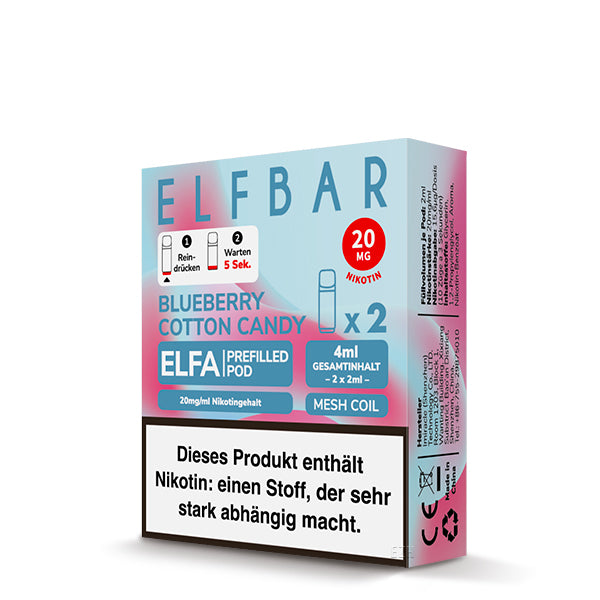 Elfbar Blueberry Cotton Candy 20 MG Nikotin 2 Stk.