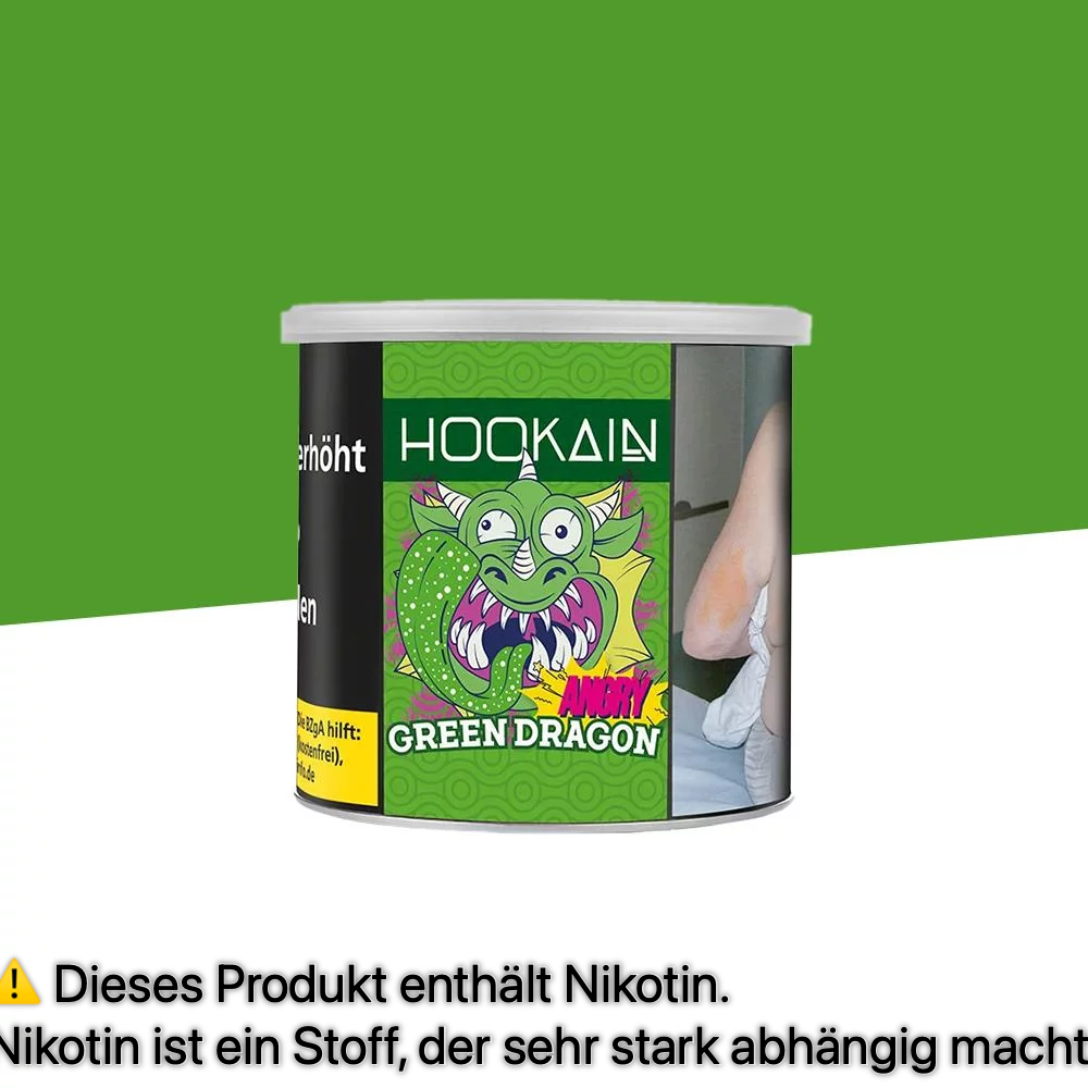 Watermarked - Hookain Angry Dragon Green 200g Tabak